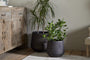 Lmaga Metal Grooved Planter - Aged Black