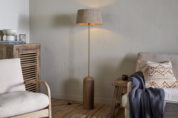 Agua Grooved Floor Lamp - Natural