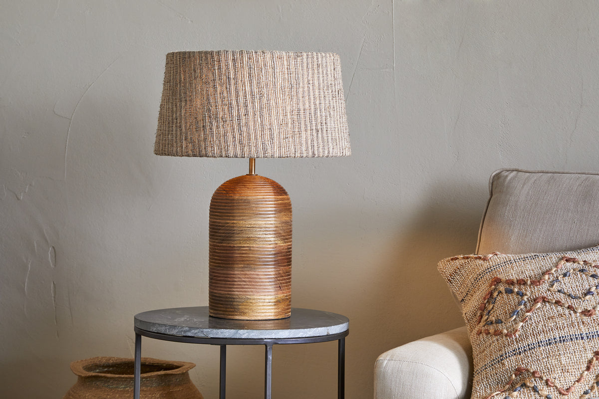 Agua Grooved Table Lamp Base - Natural