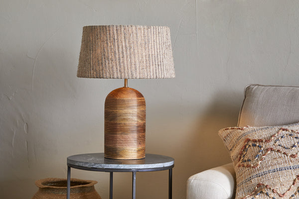 Agua Grooved Table Lamp - Natural