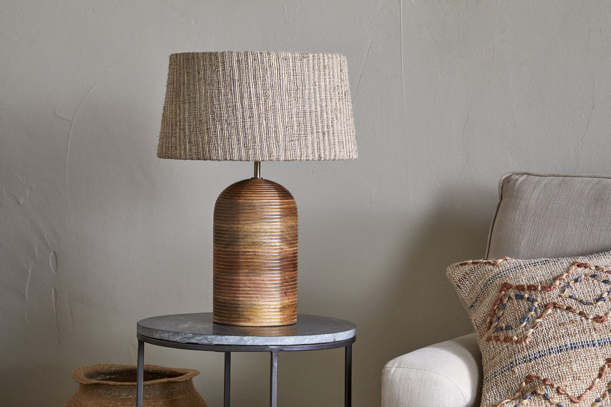 Agua Grooved Table Lamp - Natural