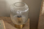 Rizal Fluted Glass Bedside Table Lamp - Antique Brass & Clear