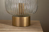 Rizal Fluted Glass Bedside Table Lamp - Antique Brass & Clear