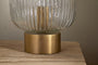 Rizal Fluted Glass Bedside Table Lamp - Antique Brass & Clear