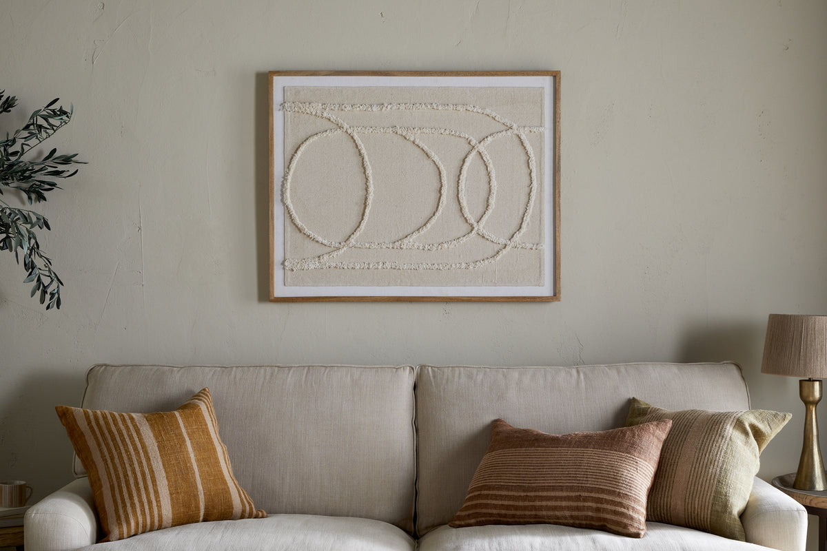 Mauri Frayed Wall Art - Neutral