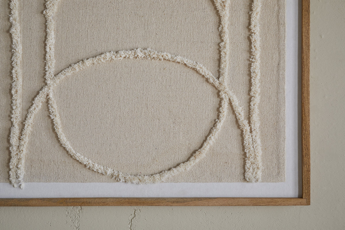 Mauri Frayed Wall Art - Neutral