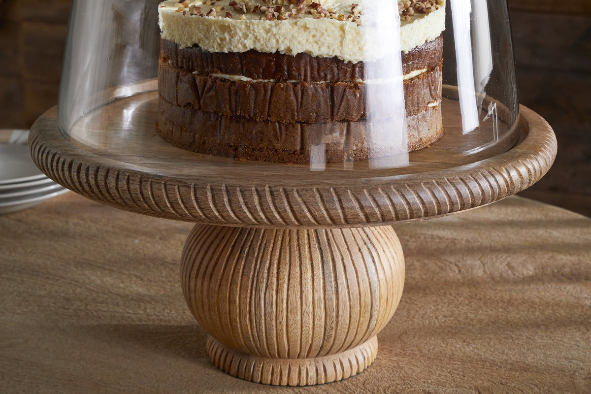 Vivan Glass Cake Stand & Dome - Natural