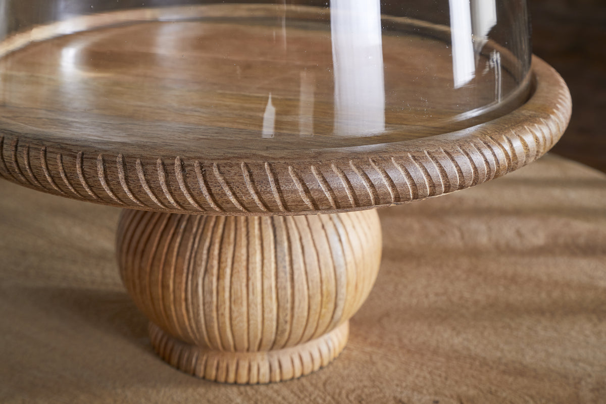 Vivan Glass Cake Stand & Dome - Natural