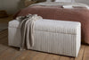 Sanja Stripe Cotton & Linen Upholstered Storage Bench - Grey