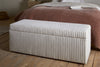 Sanja Stripe Cotton & Linen Upholstered Storage Bench - Grey