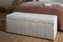 Sanja Stripe Cotton & Linen Upholstered Storage Bench - Grey