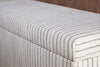 Sanja Stripe Cotton & Linen Upholstered Storage Bench - Grey