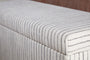 Sanja Stripe Cotton & Linen Upholstered Storage Bench - Grey