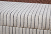 Sanja Stripe Cotton & Linen Upholstered Storage Bench - Grey