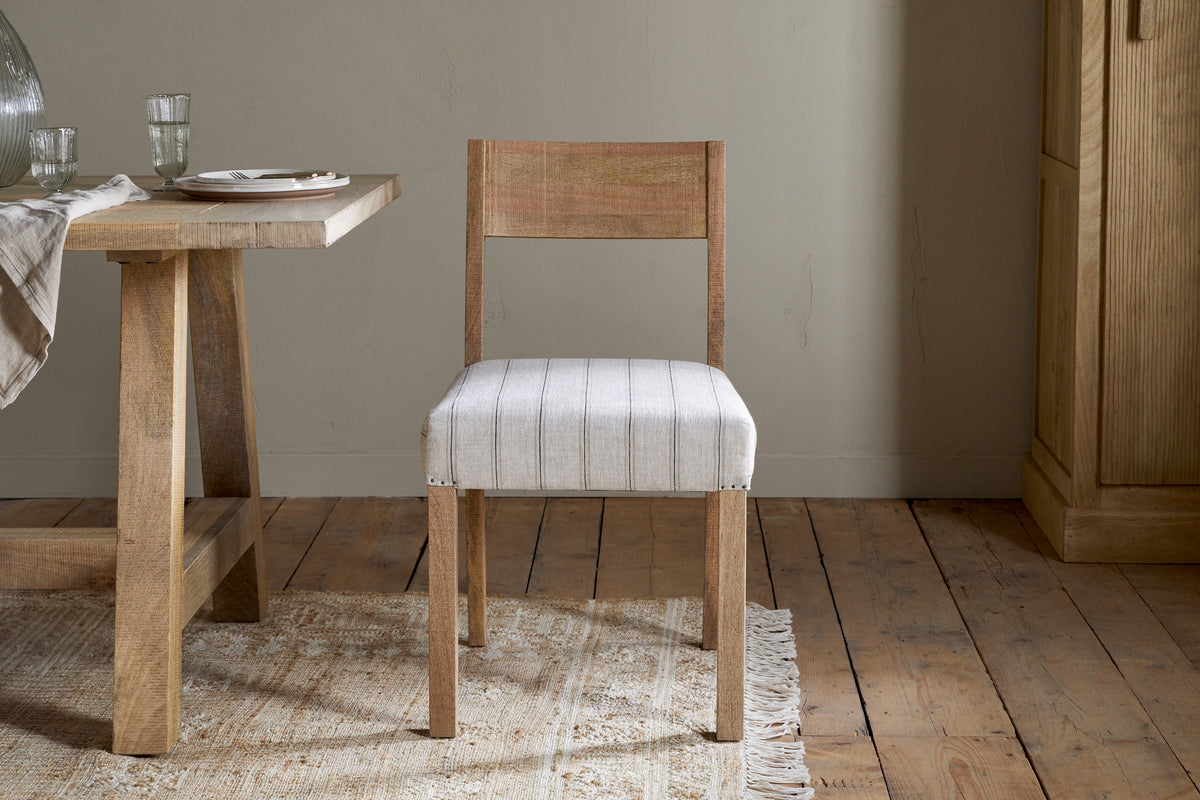 Nidhi Linen Upholstered Dining Chair - Natural