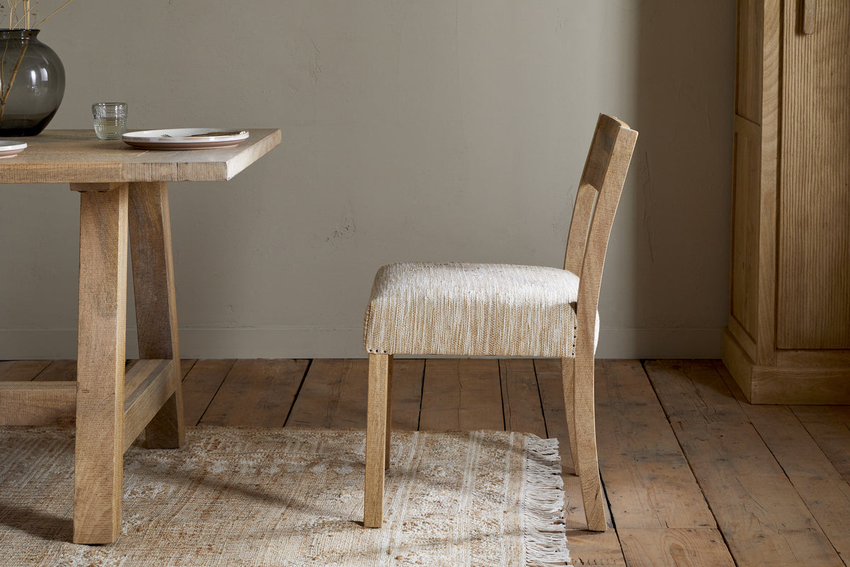 Zoha Cotton & Jute Upholstered Dining Chair - Natural