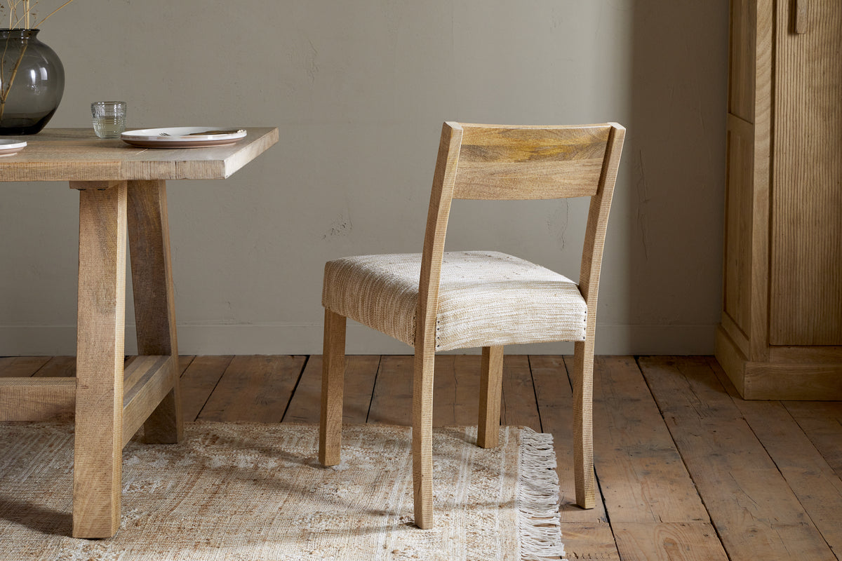 Zoha Cotton & Jute Upholstered Dining Chair - Natural