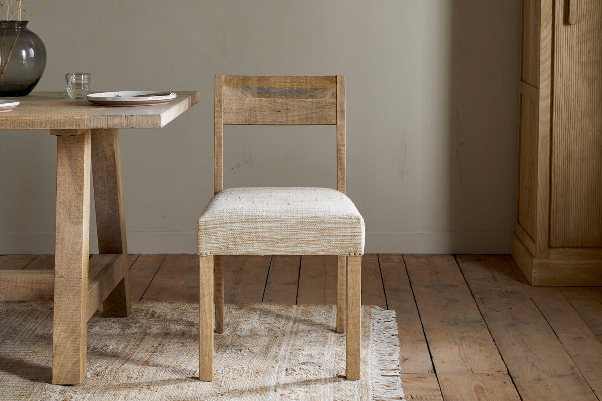 Zoha Cotton & Jute Upholstered Dining Chair - Natural