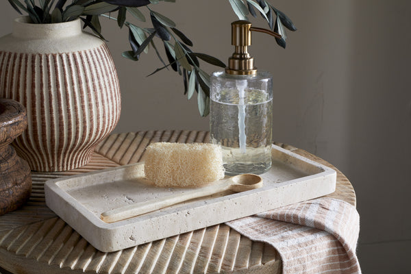 Ganda Travertine Vanity Tray - Cream