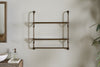 Karura Wall Shelves with Towel Rail - Antique Brass