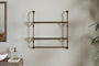 Karura Wall Shelves with Towel Rail - Antique Brass