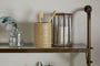 Karura Wall Shelves with Towel Rail - Antique Brass
