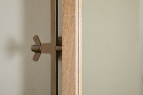Mar Swivel Wall Mirror - Antique Brass & Natural