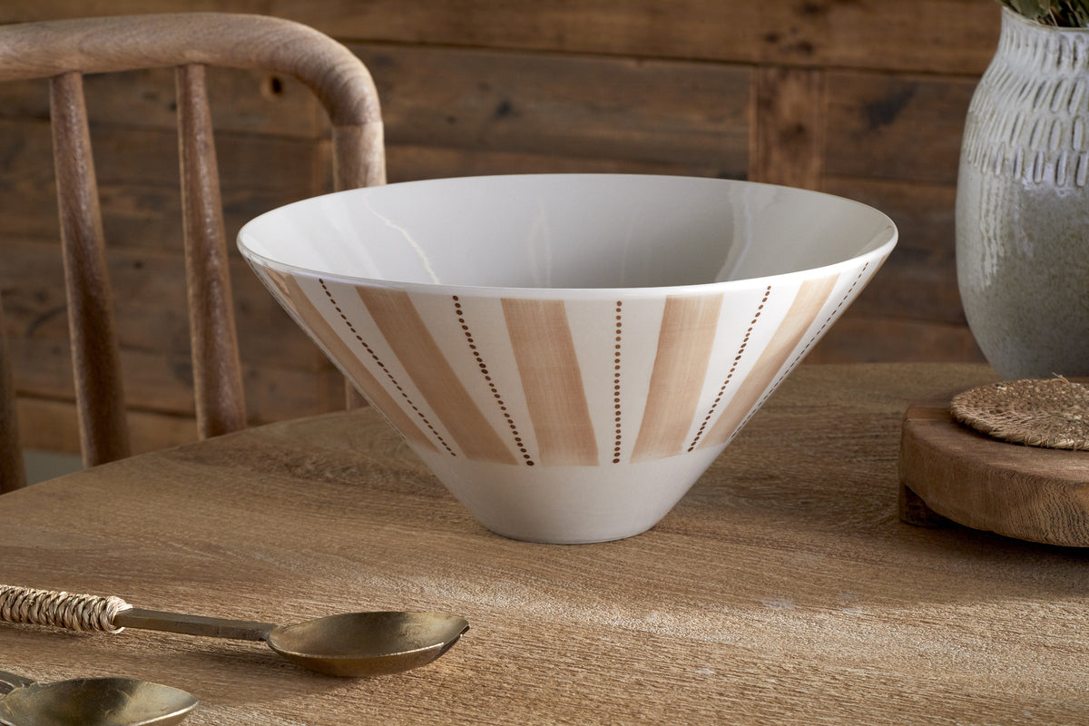 Patthar Serving Bowl - Cream & Clay