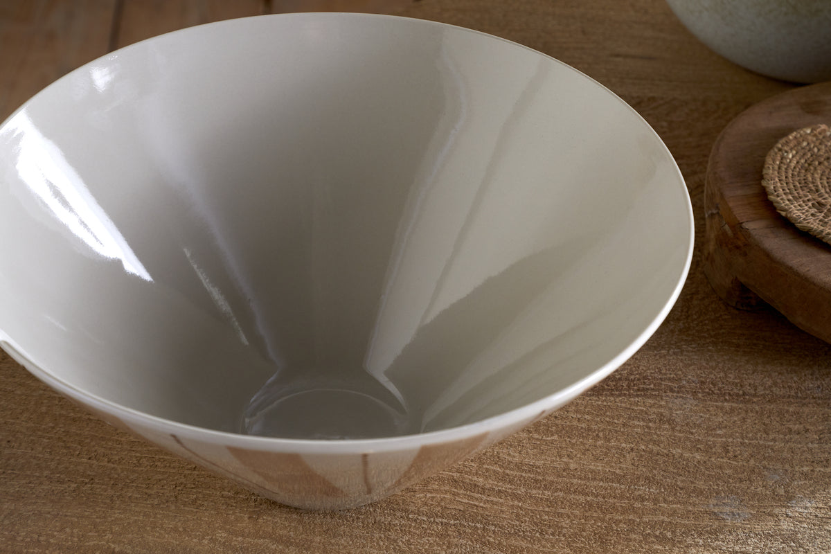 Patthar Serving Bowl - Cream & Clay