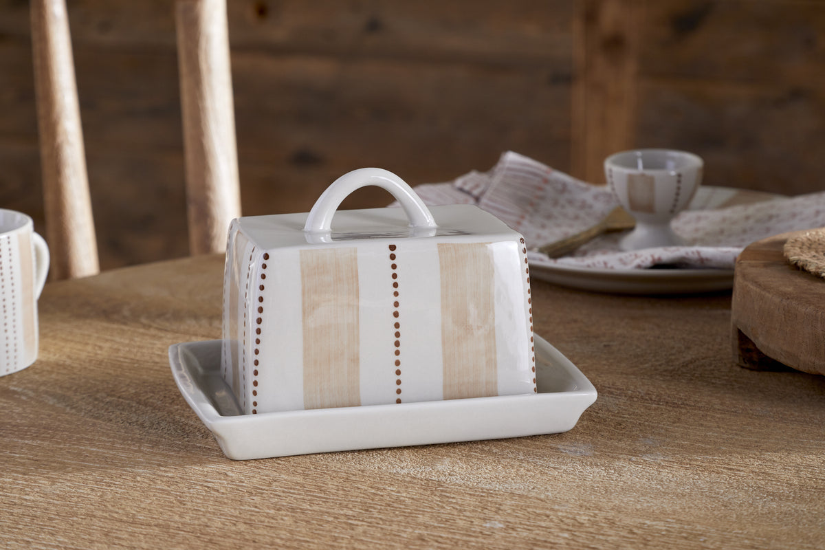 Patthar Butter Dish - Cream & Clay