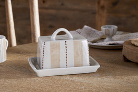 Patthar Butter Dish - Cream & Clay