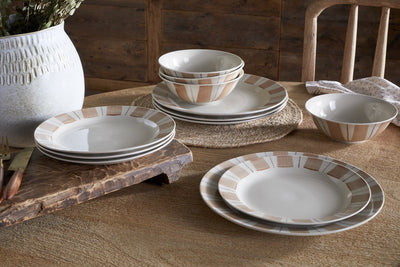 Patthar Dinnerware Set - Cream & Clay