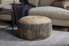 Kapil Jute Round Pouf - Charcoal