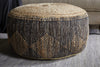 Kapil Jute Round Pouf - Charcoal