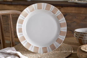 Patthar Dinner Plate - Cream & Clay