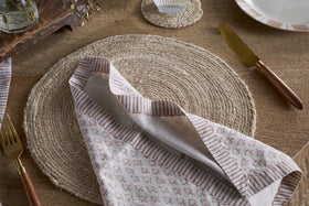 Peplu Block Print Napkin - Terracotta - (Set of 4)