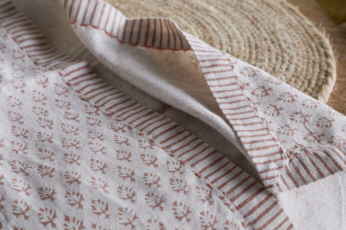 Peplu Block Print Napkin - Terracotta - (Set of 4)