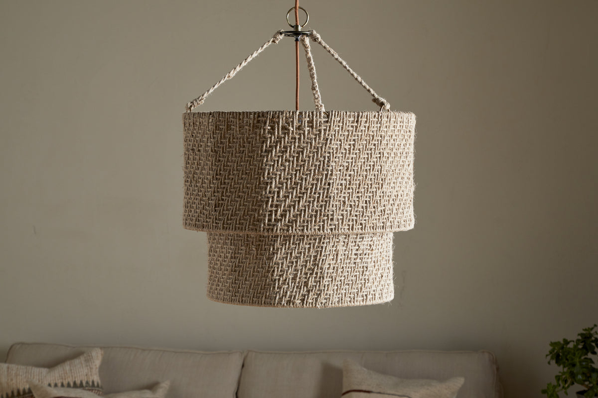 Thimba Woven Jute Chandelier - Natural