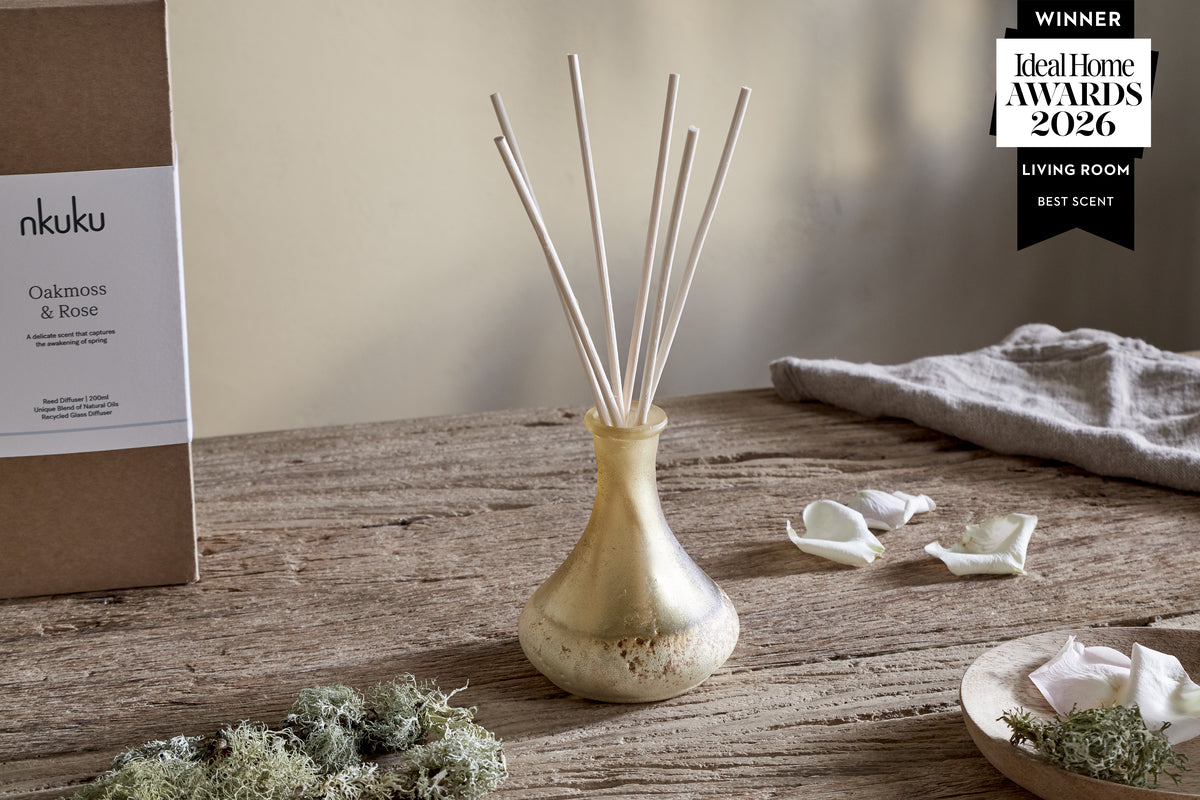 Oakmoss & Rose Scented Reed Diffuser - Yellow