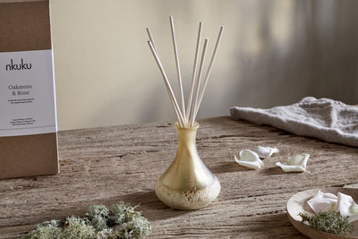 Oakmoss & Rose Scented Reed Diffuser - Yellow