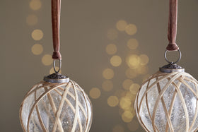 Bayana Woven Baubles - Natural & Clear - (Set of 3)