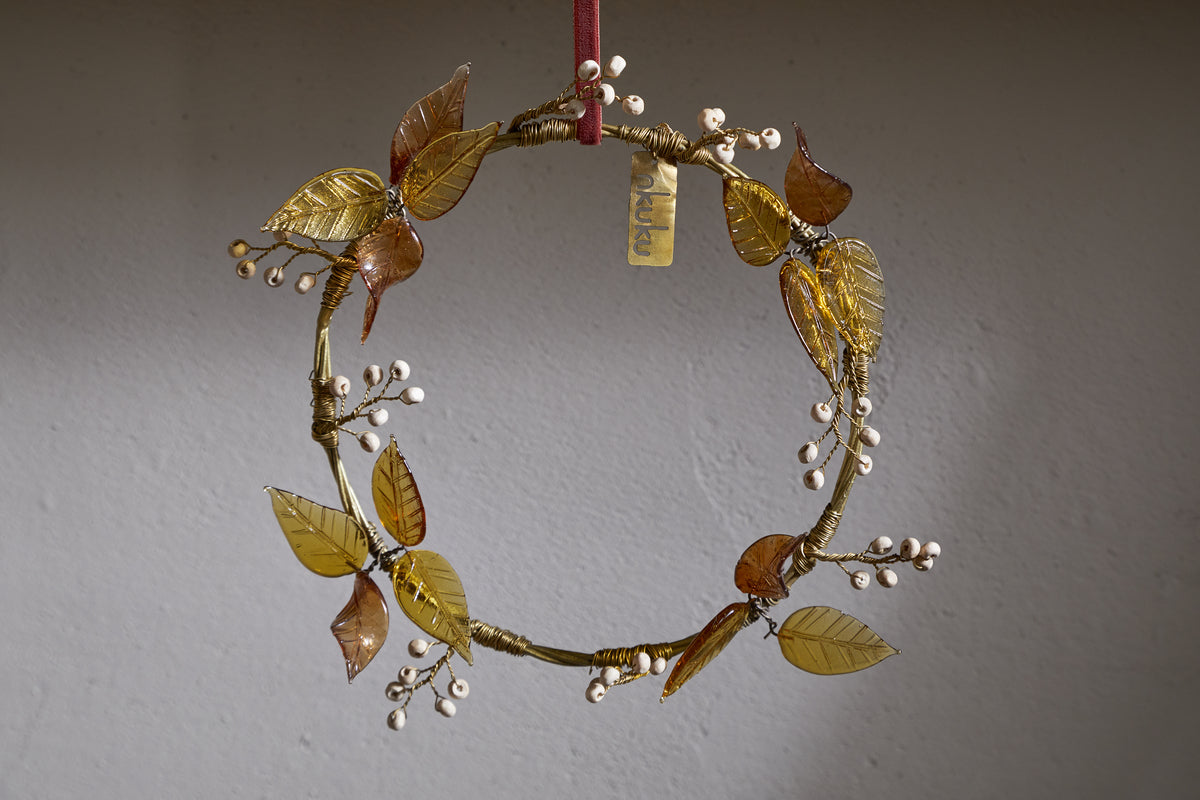 Parili Glass Wreath - Ochre
