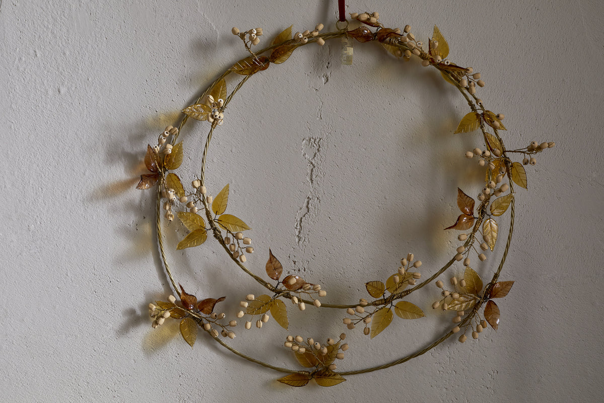 Parili Glass Wreath - Ochre
