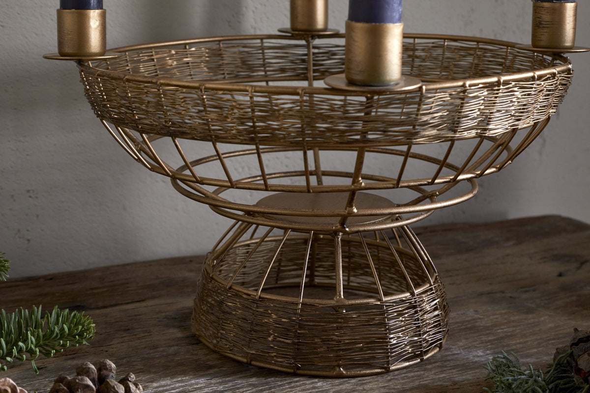 Sangala Candle Holder - Antique Brass