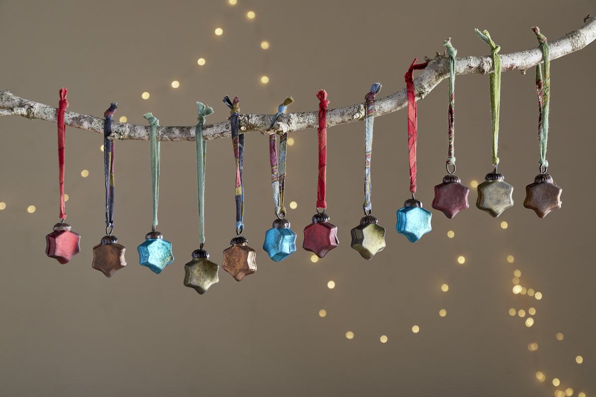 Oko Mini Star Baubles - Mixed Matt - (Set of 12)