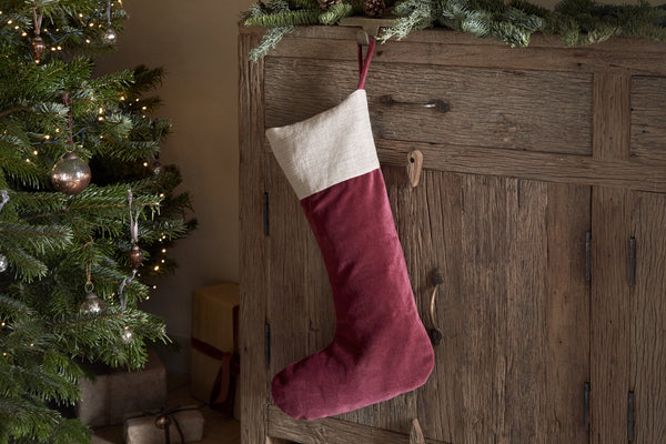 Karru Cotton Velvet Stocking - Red