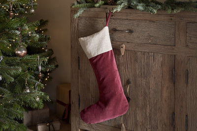 Karru Cotton Velvet Stocking - Red