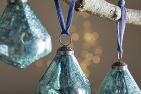 Tamti Baubles - Teal Crackle - (Set of 4)