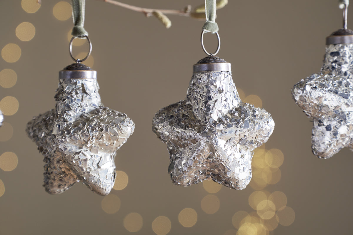 Riyara Bauble - Silver Sparkle (Set of 4)
