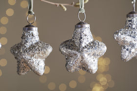 Riyara Bauble - Silver Sparkle - (Set of 4)